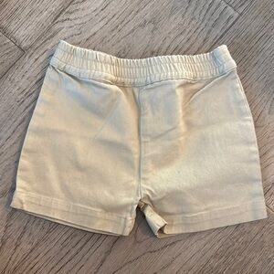 Cream Elastic Waist Shorts